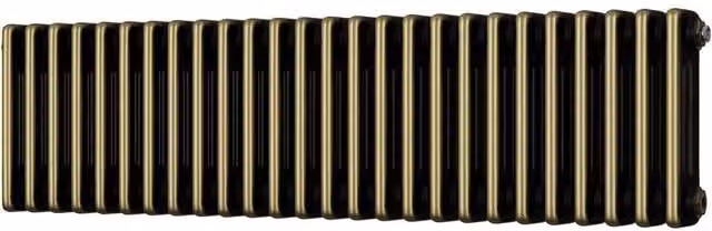 Alpha 3 Column Steel Radiator in White and Gold, W: 1177 mm, D: 300 mm, H: 600 mm
