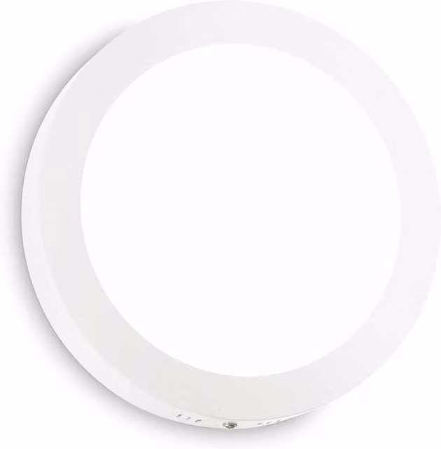 Ideal Lux Modern Round LED Semi Flush Ceiling Light in White, Diameter: 22.5 cm