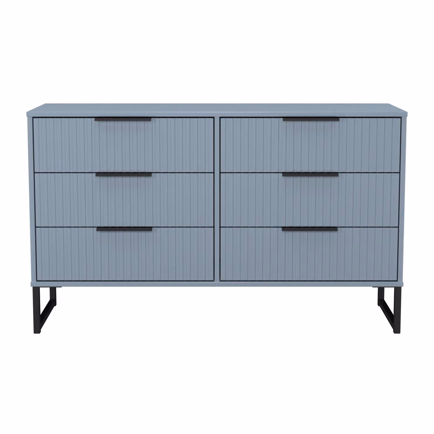 Ready Assembled 2 U Menai 6 Drawer Wide Chest in Light Blue – 2