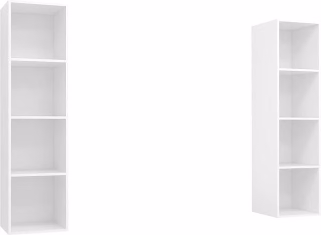 Berkfield Home Set of 2 Wall-mounted TV Cabinets in White Matt MDF