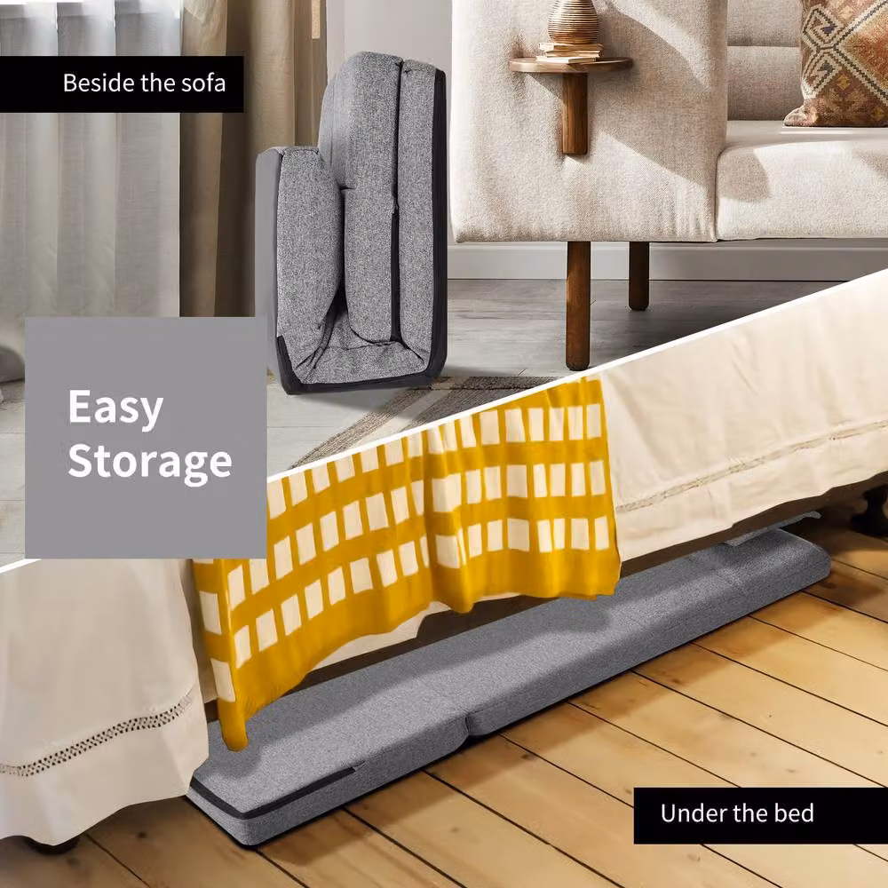 Costway Adjustable 6-Position Folding Floor Chair and Sofa with Pillow in Grey – 6
