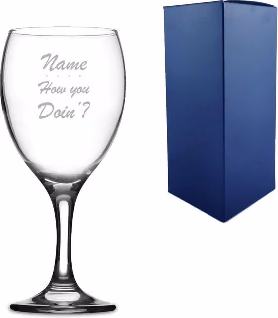 Uniqueful Personalised How You Doin Novelty Wine Glass in Clear – 1