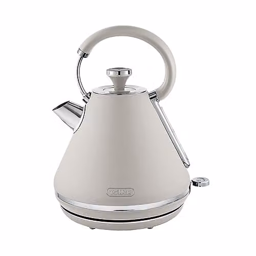 Tower Cavaletto Pyramid Kettle in Beige and Silver with Limescale Filter, 1.7 l, 2500 W