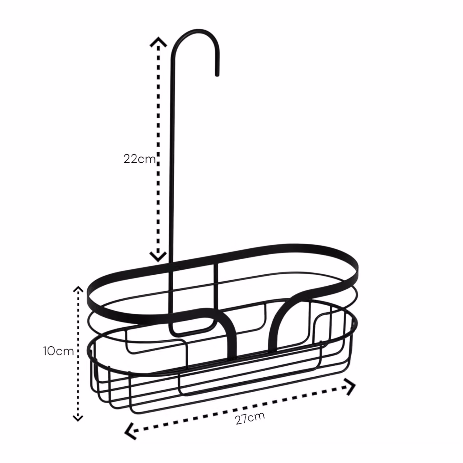 Showerdrape Dante Mini Hanging Metal Shower Caddy in Black – 2