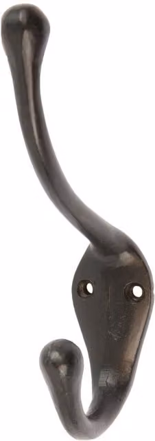 Hammer and Tongs Matt Black Iron Wall Mounted Hat and Coat Hook
