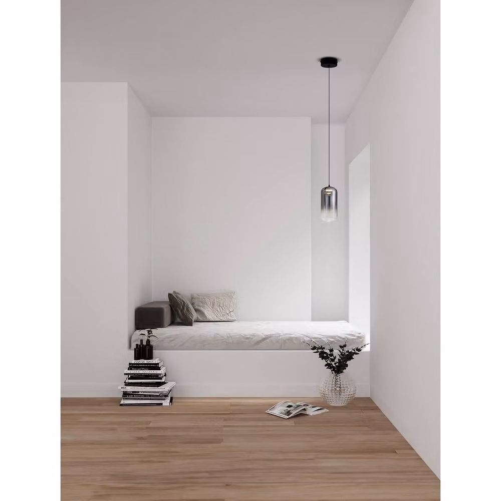 Netlighting Aelia Tall Slim LED Pendant Light in Smokey Matt Black and Grey – 2