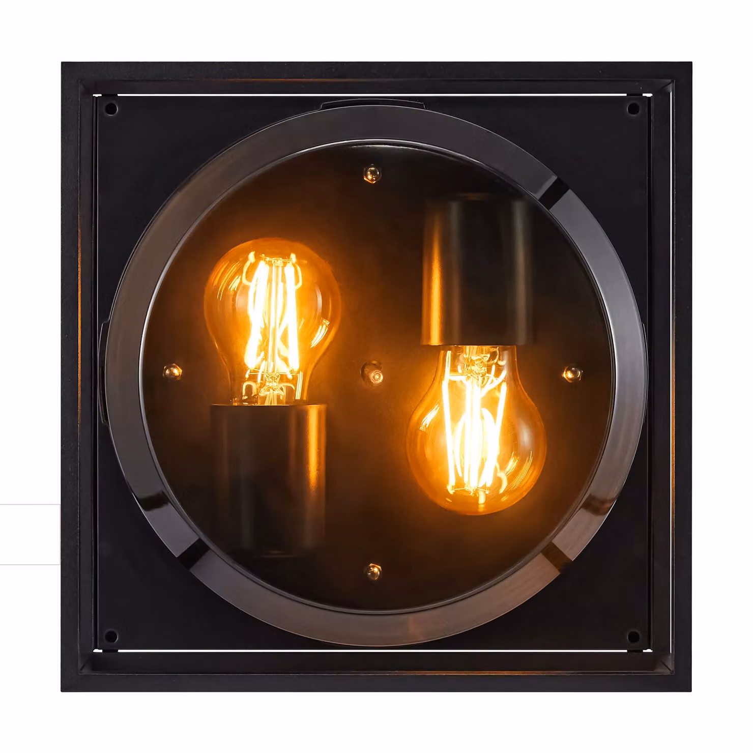 Nordlux Griffin Modern Outdoor Ceiling Light in Black Metal with Glass, E27, IP44 – 3