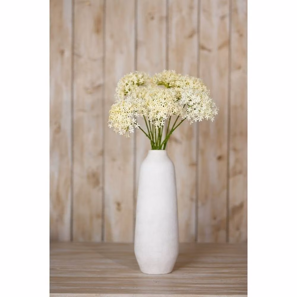 Lemon Pavilion Furniture and Decor Three Head Allium Spray Single Stem Flower in Beige and White, Height: 64 cm – 2