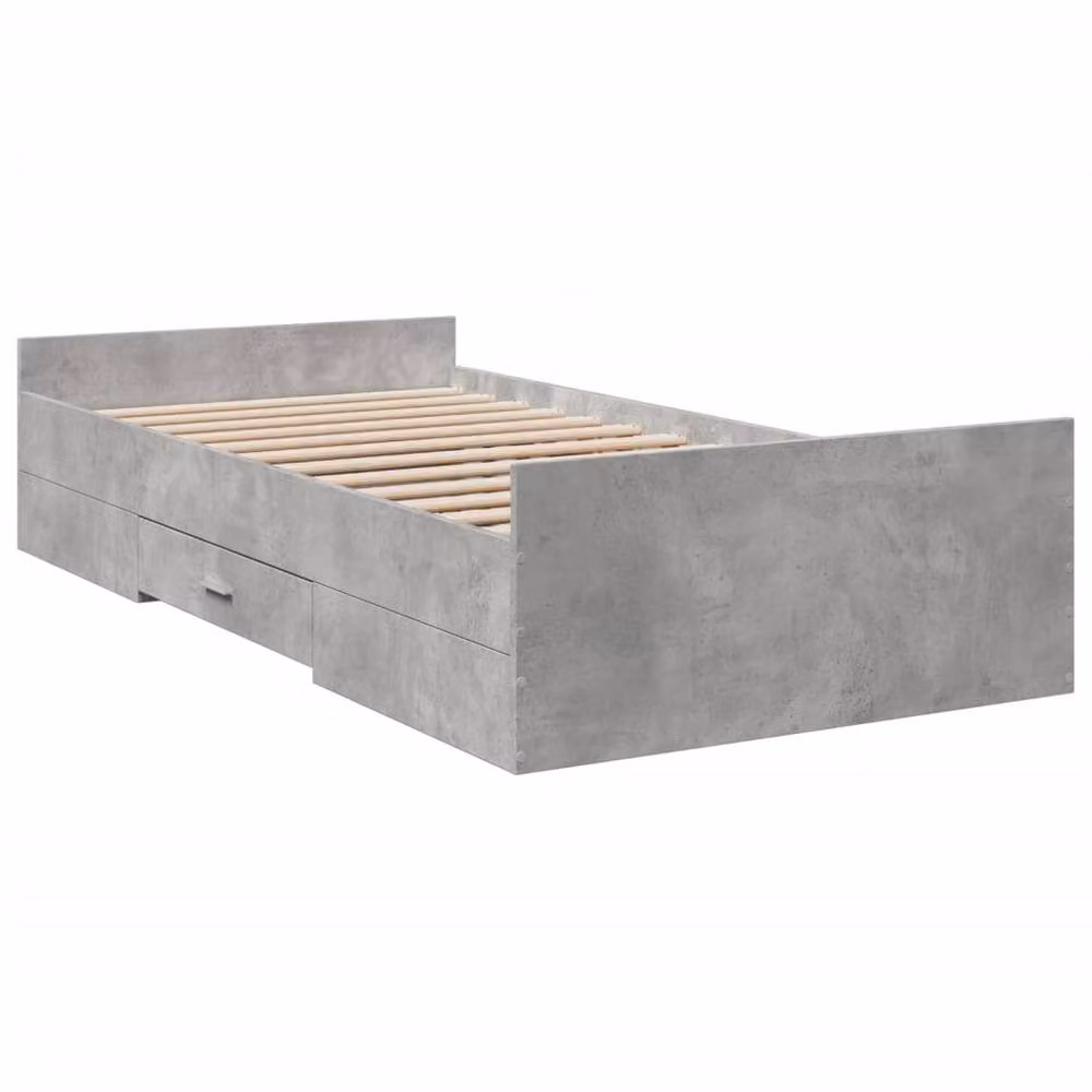 Berkfield Home Grey Pine Bed Frame with Drawers, W/D/H: 135 x 190 cm – 3
