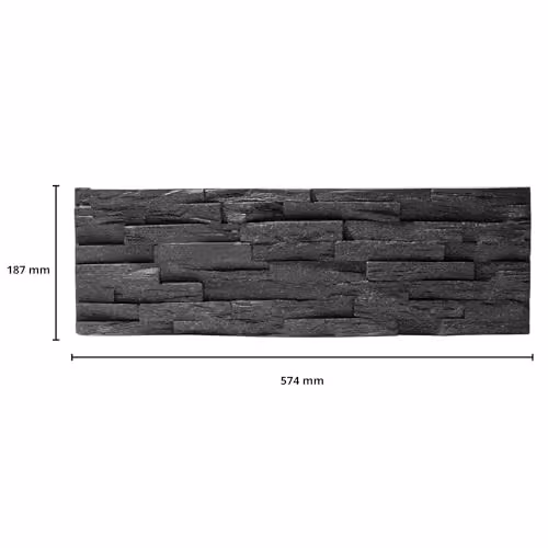 Wallsupply Ultralight Benevento Stone 3D Media Wall Panels, 30pcs, 3.15m2, Black Stone Polystyrene Tiles – 2