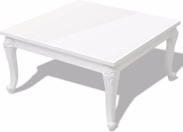 Berkfield Home Square Coffee Table in High Gloss White, W/D/H: 80 x 80 x 42 cm
