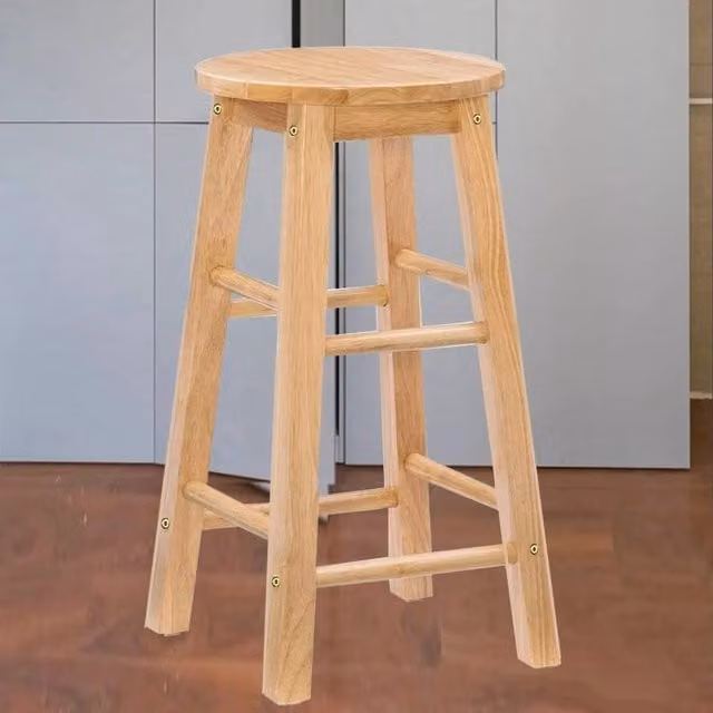 FORGEVIO Wooden Bar Stool in Brown