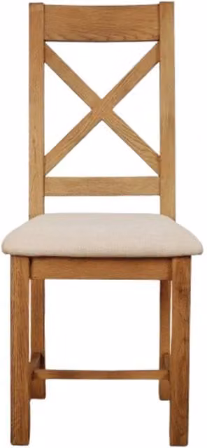 Elm Home And Garden Rustic Oak Dining Chair with Upholstered Seat in Brown – 1