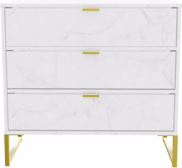 Ready Assembled 2 U Tamworth 3 Drawer Chest in Off-White