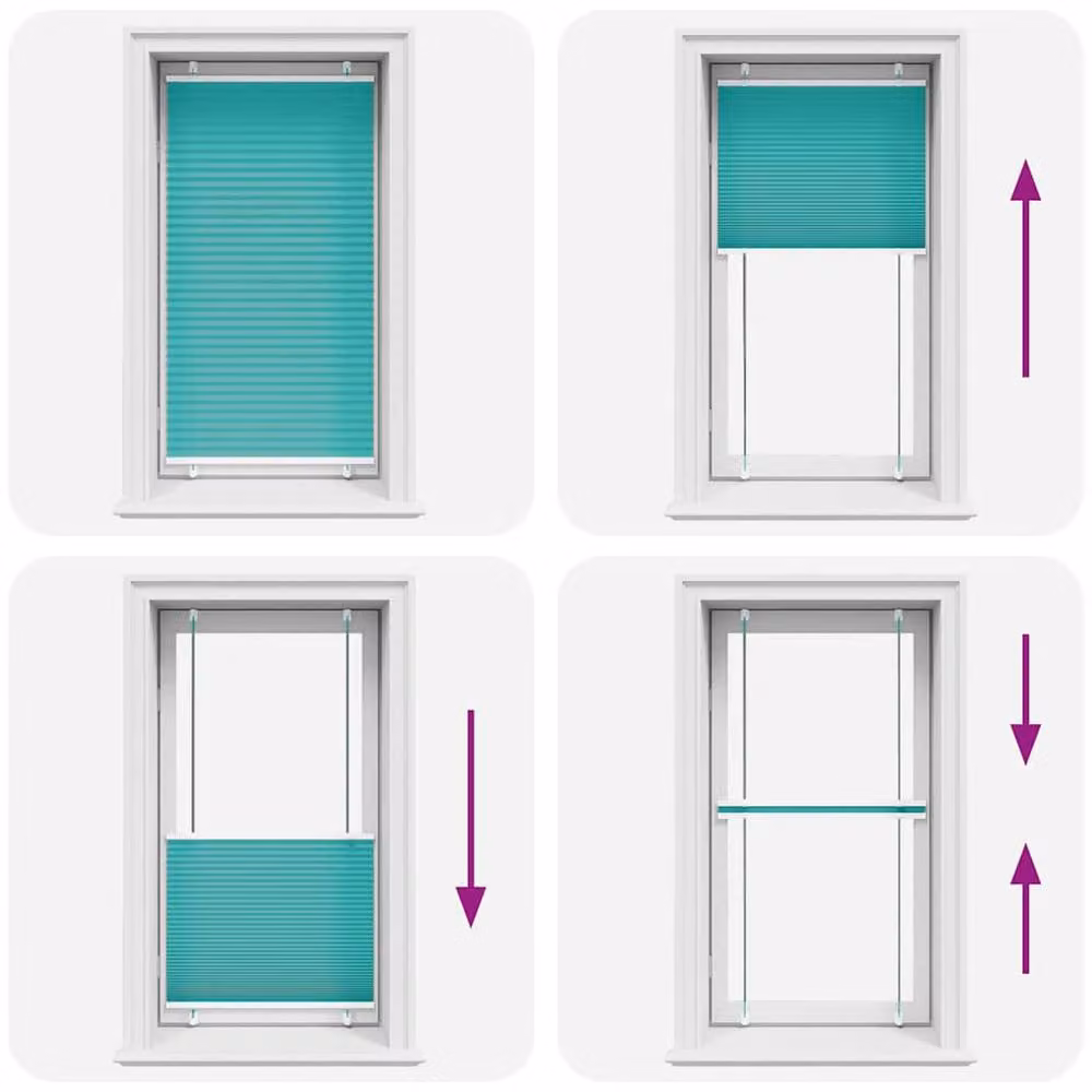 Berkfield Home Single Pleat Fabric Blind in Petrol Green, W: 70 cm, H: 150 cm – 2