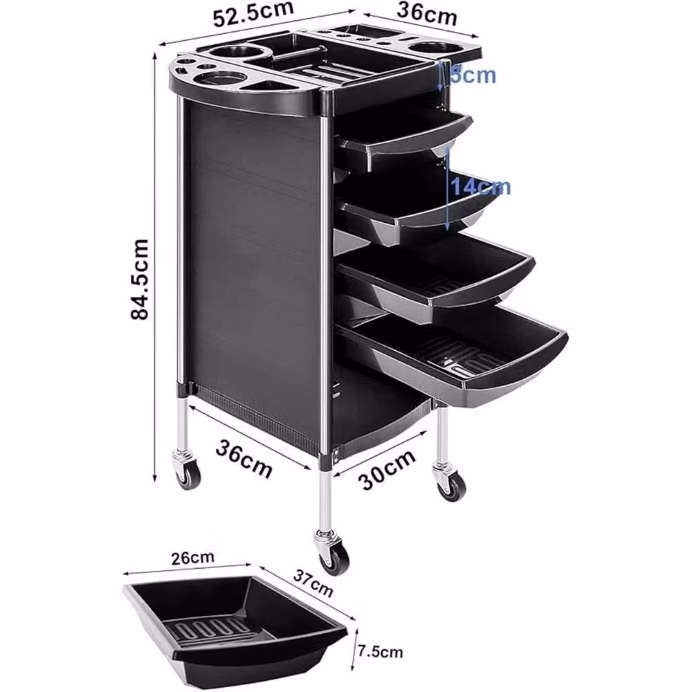 Nordara Salon Hairdresser Trolley Beauty Barber Storage Basket in Black – 2