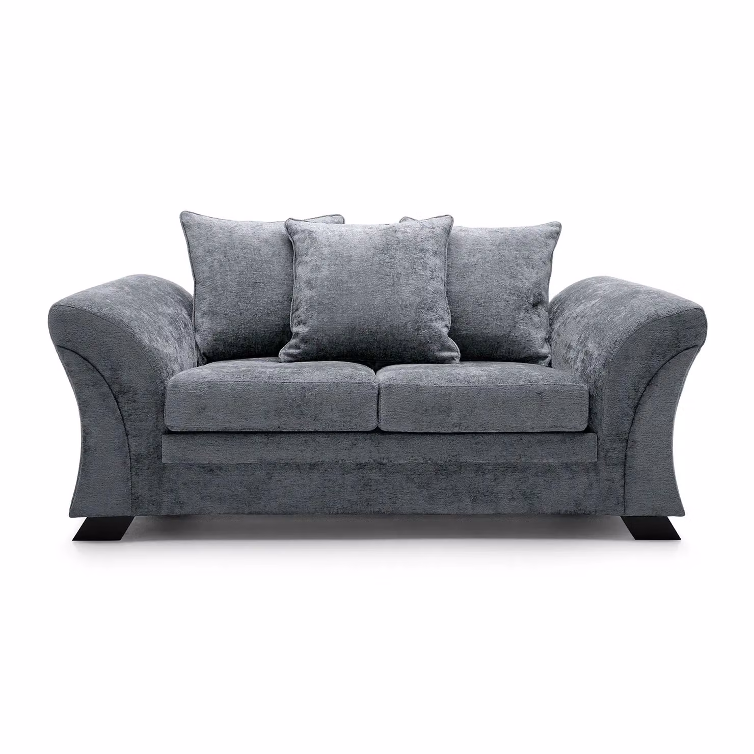 Abakus Direct Farrow 2 Seater Sofa in Dark Grey Crushed Chenille – 2
