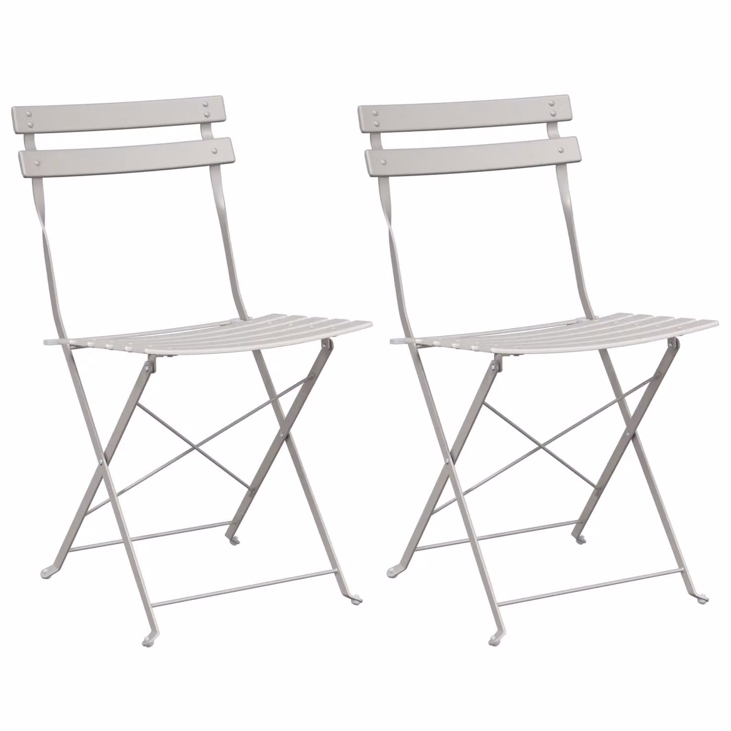 Berkfield Home 2 Pack Folding Garden Chairs in Beige Steel – 2