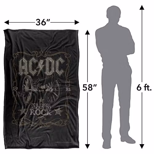 LOGOVISION AC/DC Rock Label Super Soft Silky Touch Fleece Throw Blanket, Multicolour, W/D/H: 91 x 147 cm – 4