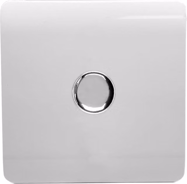 Trendi 1 Gang 2 Way 100w LED Dimmer Screwless 10 Amp Light Switch in Ice White