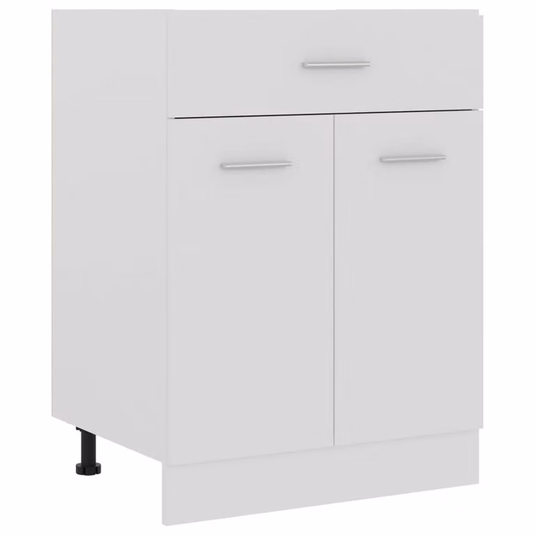 Berkfield Home White Modern Freestanding Kitchen Cabinet with Drawers, W/D/H: 60 x 46 x 81.5 cm