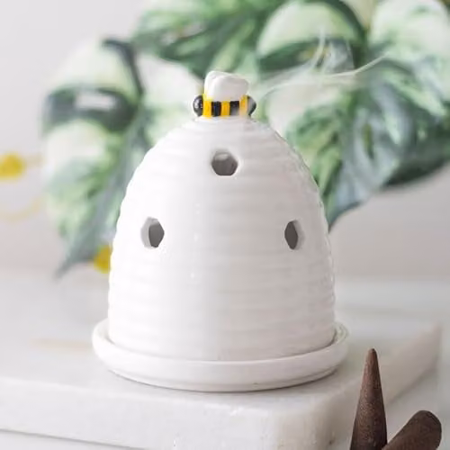 KDMD White Ceramic Beehive Incense Cone Holder – 2