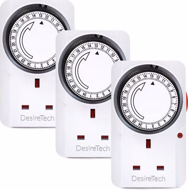DESIRETECH Plug-In Timer Switch 3-Pack, White