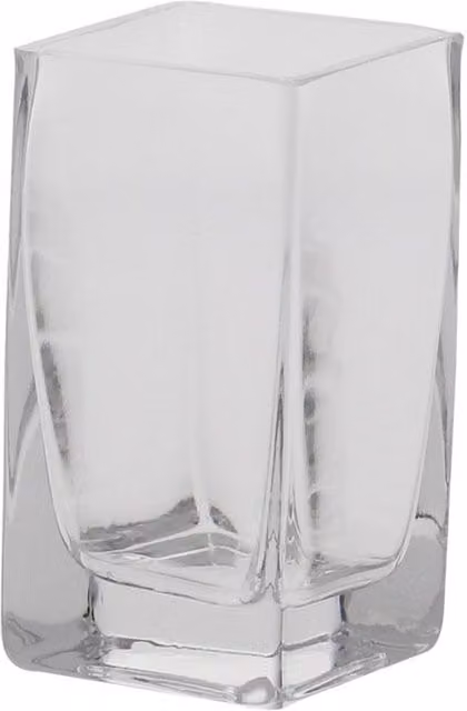 Kingsbury Gifts Transparent Rectangular Glass Tank Tabletop Vase, H: 10 cm, W: 5 cm