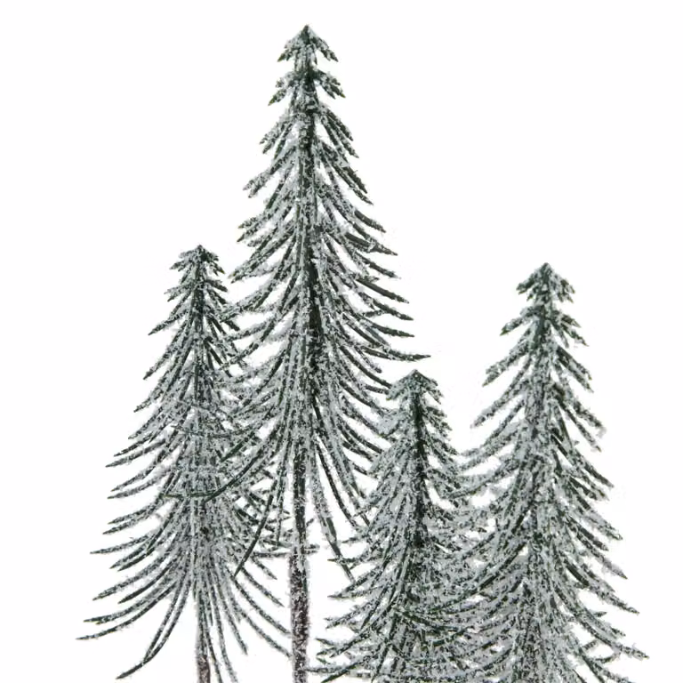 Love Lace Medium Snowy Spindle Tree in Brown Wood Log