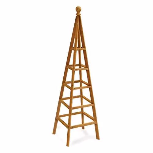 Marco Paul Beige Wooden Garden Obelisk Plant Support, Height: 150 cm – 2