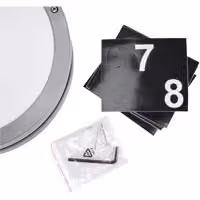 CGC Lighting STAX Round Grey LED Outdoor Wall Light Bulkhead with House Number Pack in White – 3
