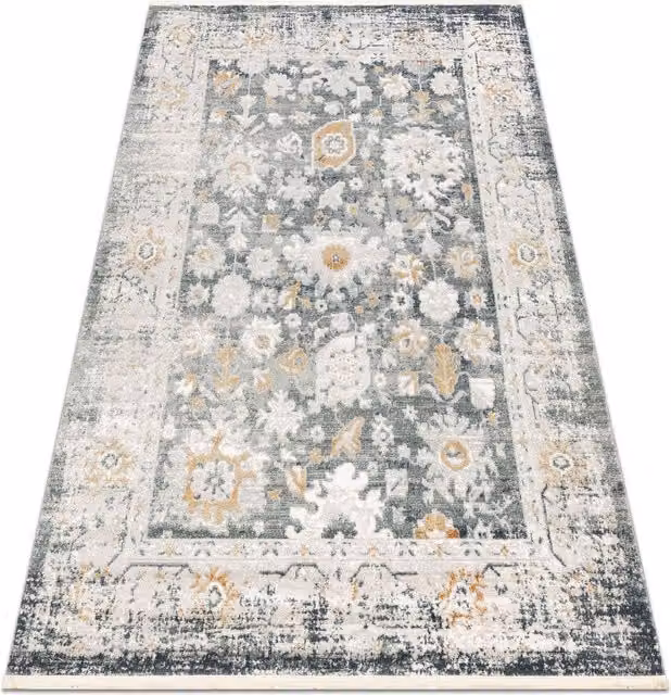 RugsX Distin Vintage Modern Grey Rectangular Rug W: 120 cm, D: 170 cm