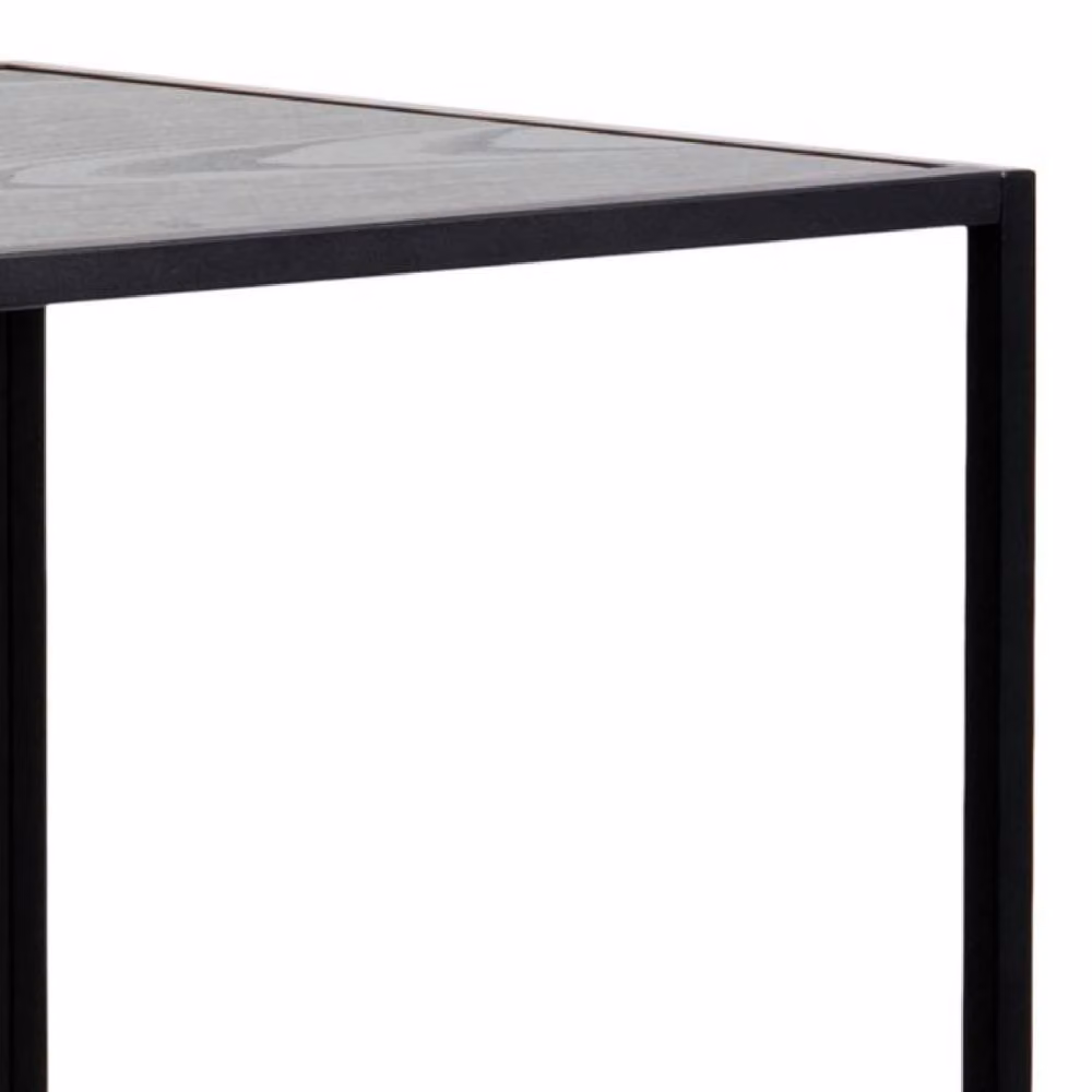netfurniture Belgravia Industrial Bar Table with Black Ash Top and Black Metal Frame – 6