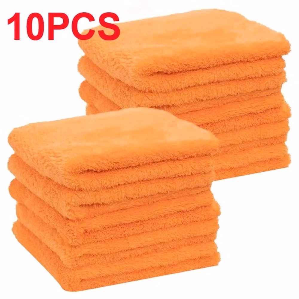 FLAVORA 10-Piece Edgeless Microfibre Cloth Set in Orange, Low-Lint – 2