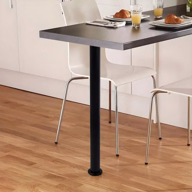 PAWNORA Adjustable Bar Table Leg Support in Matt Black (2 Pack)