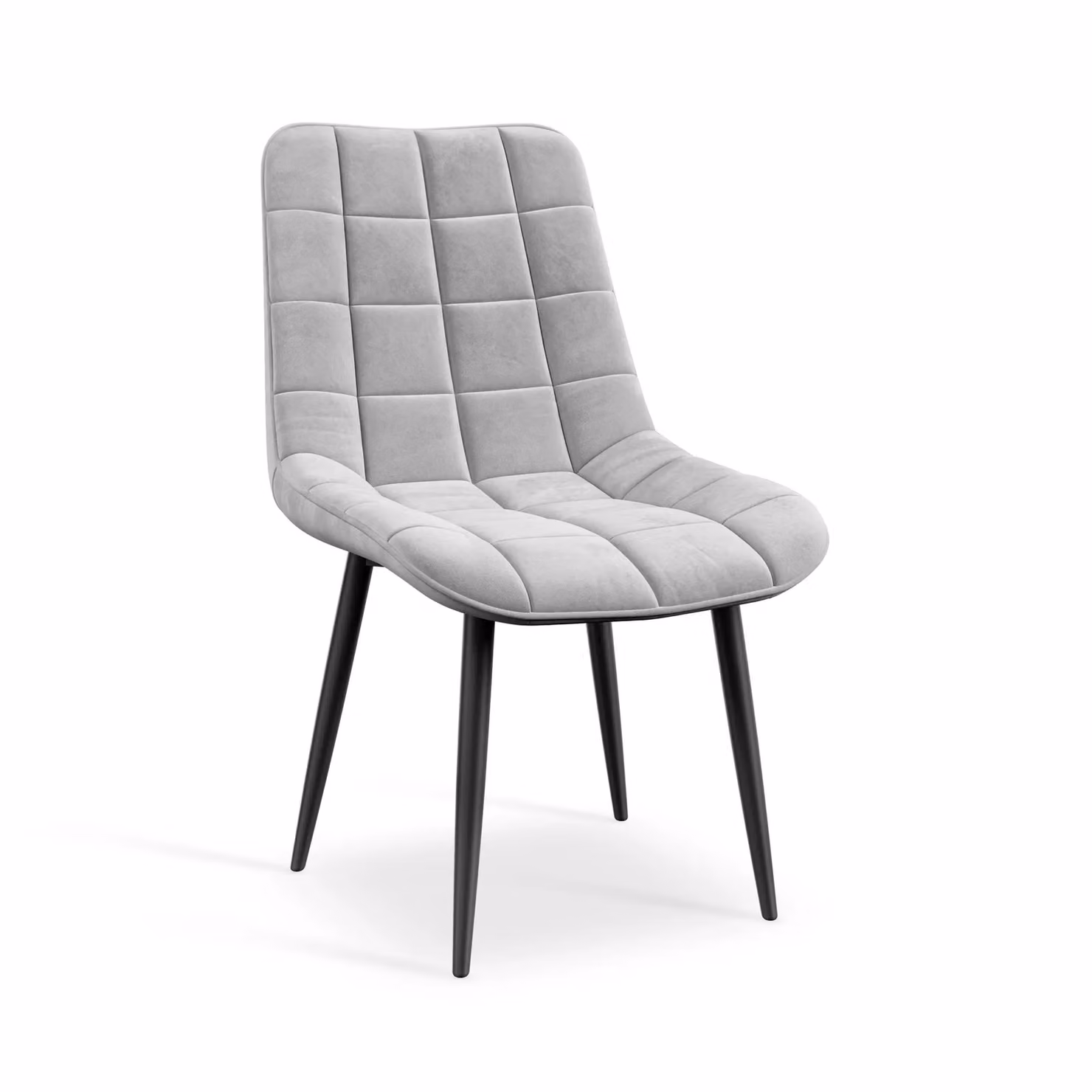 More4Homes Aria Dining Table and Nova Grey Velvet Dining Chair Set of 4 with Concrete Effect Top and Black Legs – 3