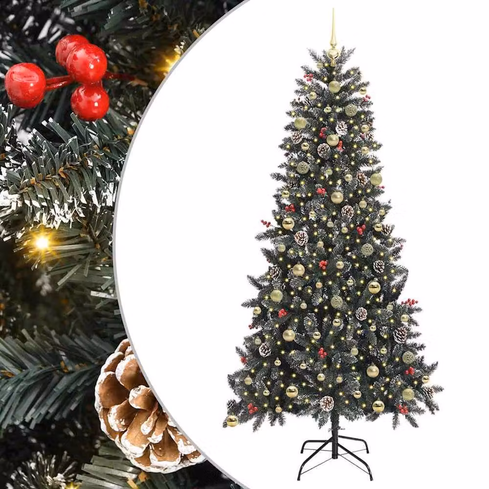 Berkfield Home Artificial Christmas Tree, Green, W/D/H: 129.5 x 129.5 x 240 cm – 2