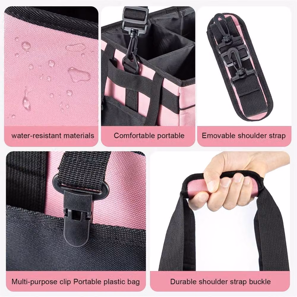 Nordara Large Pink Polyester Tool Bag with Adjustable Strap – 4