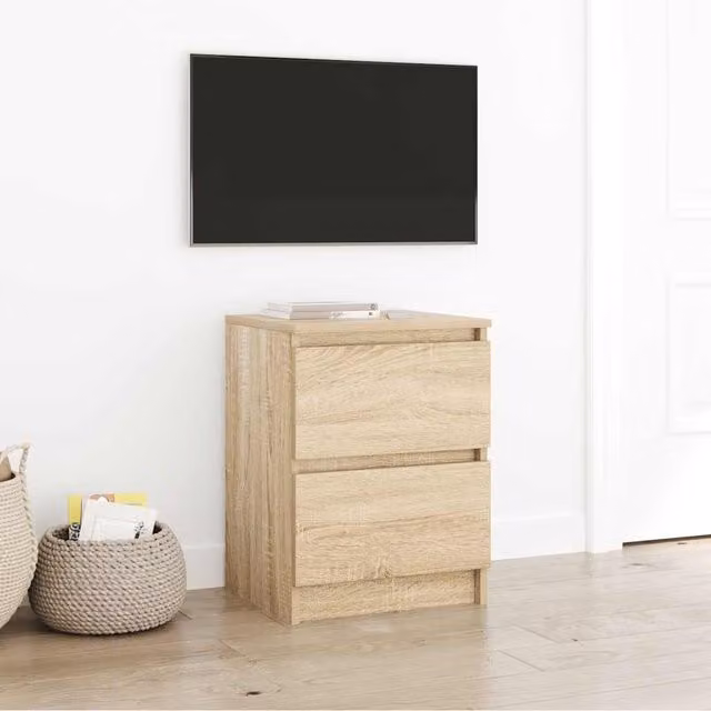 Berkfield Home Modern Sonoma Oak TV Cabinet in Brown, W/D/H: 40 x 35 x 54 cm