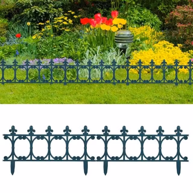 Berkfield Home Green Plastic Lawn Edgings, 16 Pieces, 10 m