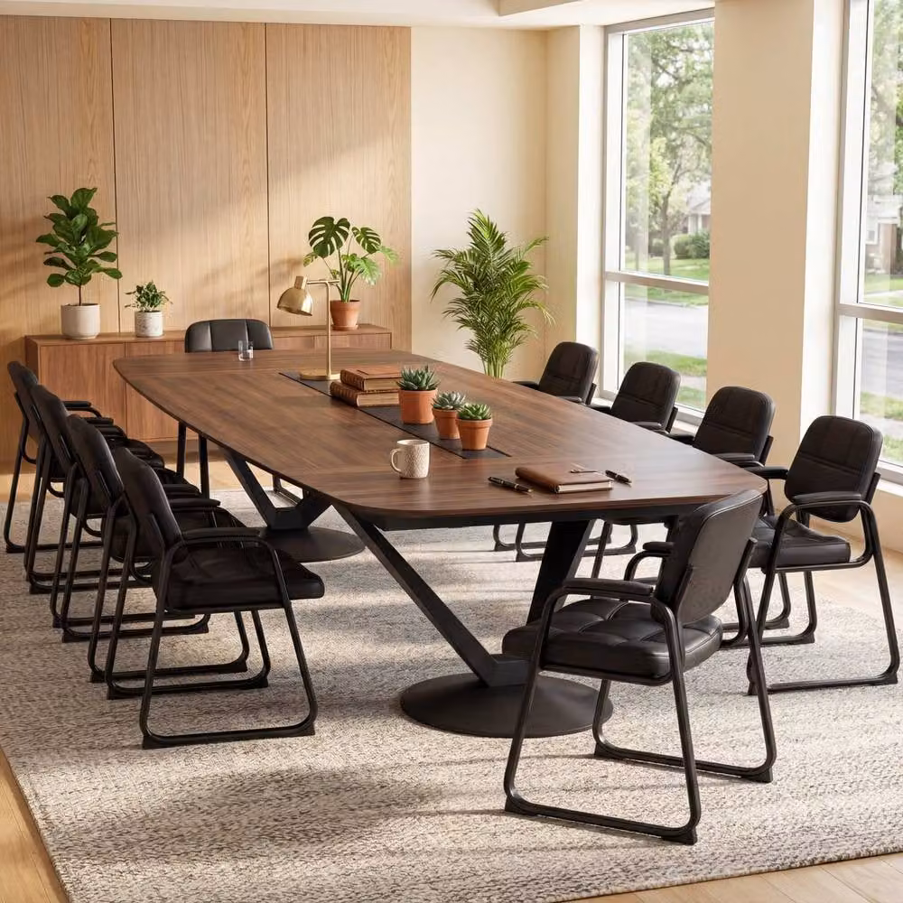 Gymax Set of 2 Black Synthetic Leather Office and Reception Guest Chairs with Armrests – 5