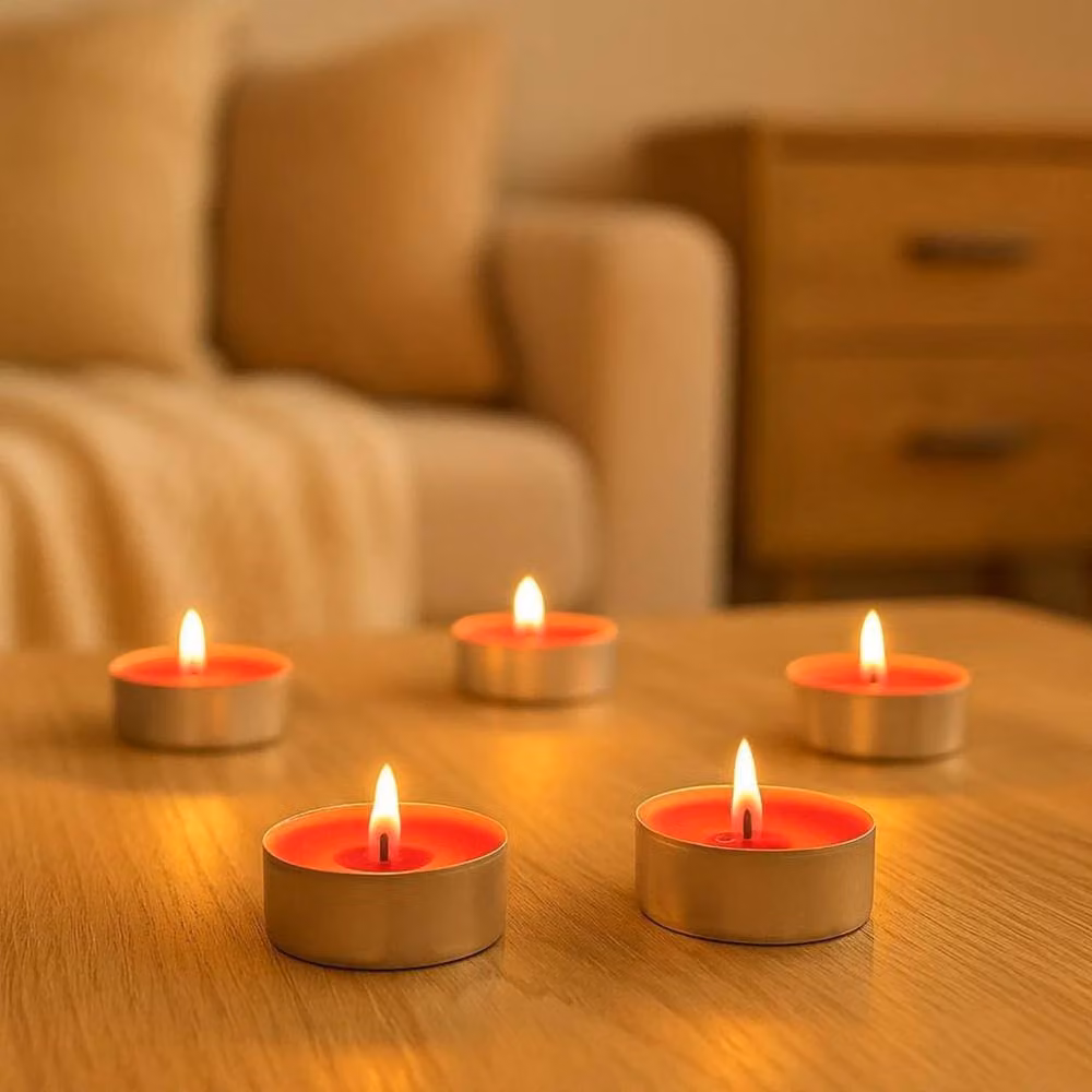 Marco Paul Apple Spiced Scented Tea Light Candles, Red, 400g – 3