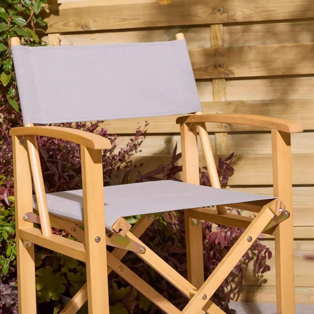 Rowlinsons Ascot Folding Directors Chair in Slate Grey, W: 53.5 cm, D: 52.5 cm, H: 87 cm – 3