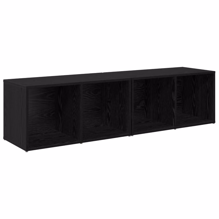 Berkfield Home 2-Piece Black Oak Engineered Wood Cube Storage Set