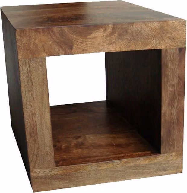Jaipur Furniture Ltd 1 Hole Mango Wood Display Unit, Brown, W: 44 cm, D: 44 cm, H: 44 cm