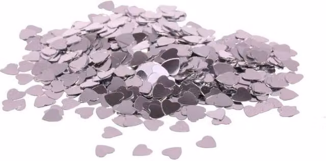 KDMD Silver Hearts Confetti 12 Pack for Birthday Parties
