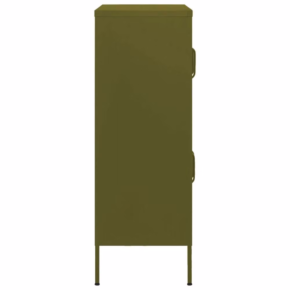 Berkfield Home Freestanding Metal Storage Cabinet in Matt Green, W/D/H: 80 x 35 x 101.5 cm – 2
