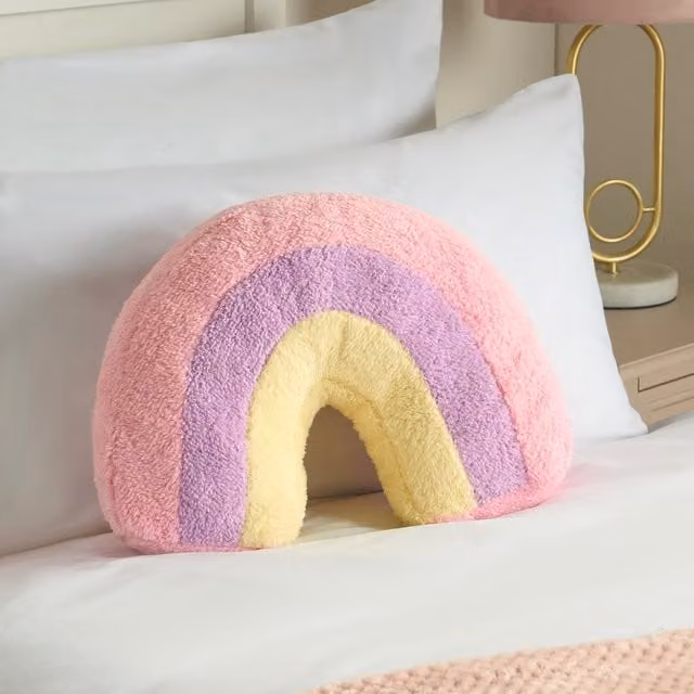 OHS Rainbow Shaped Scatter Cushion for Children in Pink, Purple and Yellow