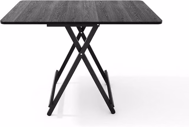 Garden Sanctuary Black Folding Wooden Dining Table W: 100 cm, D: 60 cm, H: 74 cm – 1