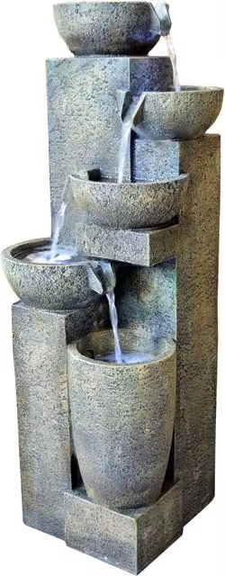 Tranquility Grand Aztec Modern Grey Stone Cascade Water Feature